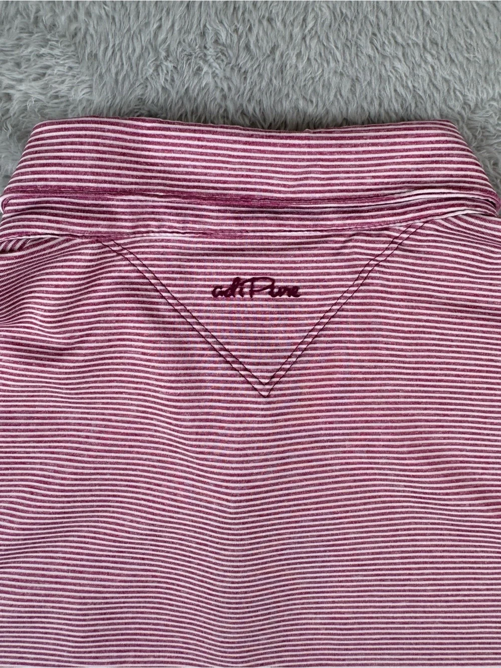 Adidas adiPure Whistling Straits Golf Polo XL Pink Striped Performance Shirt